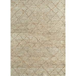 Alfombras de Yute y Cáñamo Anudadas a Mano Hula Ivory PKHM-89 con Patrón Geométrico para Uso Doméstico - Product Image 1