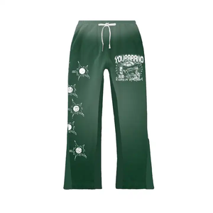 Ensemble 2 pièces Dtg imprimé pantalons de survêtement et sweat à capuche vintage sérigraphiés sur mesure Survêtement délavé à l'acide pour hommes - Product Image 3