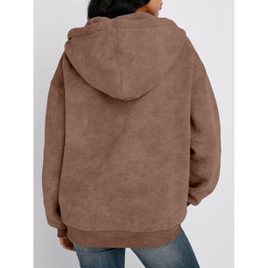 Sudadera con capucha y cremallera de gran tamaño con lavado ácido a la moda para mujer Y2K Vintage Streetwear lindas chaquetas de Otoño/Invierno 3D sudaderas con capucha tamaño Queen - Product Image 5