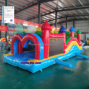 Chateau gonflable commercial combo avec toboggan et parcours obstacles pour location et evenements - Product Image 1