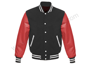 Veste universitaire à logo personnalisé, manches en cuir, broderie, veste de baseball noire pour hommes, veste Letterman Varisty - Product Image 3