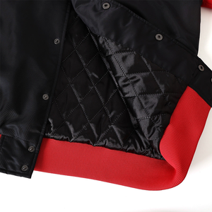 Blouson Bomber Noir de l'État de l'Illinois, Premium, Personnalisé, Brodé, Imperméable, Coupe-Vent, Fermeture Éclair Réversible sur le Devant - Product Image 5