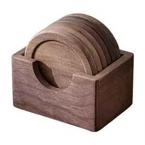 Quality Walnut Coasters Durable <b>Set</b> for Rustic Home Decor Mats & Pads by Crescent Crafts - Product Image 1