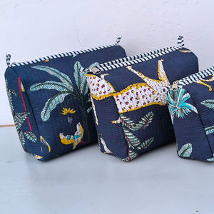 กระเป๋าใส่เครื่องสำอางลายสัตว์ผ้าซักมีซิปใช้ซ้ำได้เป็นมิตรต่อสิ่งแวดล้อม - Product Image 1