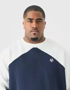 Huzaifa Products Sudadera de cuello redondo para hombre Calidad Premium Más diseño de bloque de color personalizado de gran tamaño forrado - Product Image 4