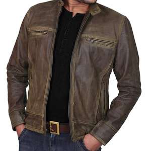 Blouson en cuir de motard professionnel personnalisable coupe-vent pour la conduite à moto Cuir de vachette de qualité supérieure Usine OEM Toutes saisons - Product Image 2