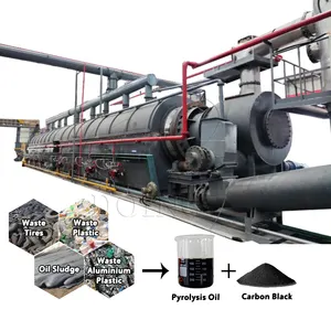 High automatic 15-50 ton Waste tyre recycling machine to make Fuel Oil Pyrolysis Plant Rubber powder/Car tire Pyrolysis reactor