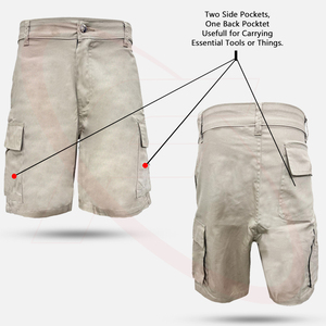 กางเกงขาสั้นผ้าโพลีเอสเตอร์/ ผ้าฝ้ายโพลีเอสเตอร์ทรงสลิมฟิตพร้อมกระเป๋าสำหรับผู้ชายสินค้ามาใหม่ - Product Image 3