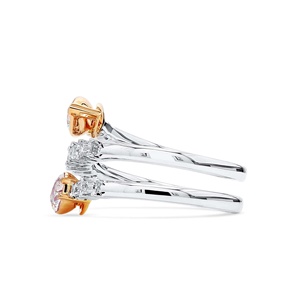 ชุดแหวนหมั้นเพชรสีชมพูแฟนซีตัดลูกแพร์ระดับพรีเมี่ยม6Ct เครื่องประดับเจ้าสาวสีทอง10K ผู้ผลิต ODM ขายส่ง - Product Image 6