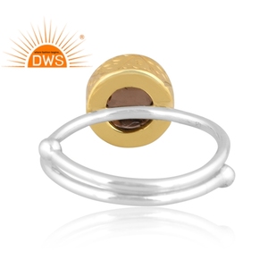 Latest trending fine sterling silver natural Smoky <b>Quartz</b> gemstone stackable <b>ring</b> custom jewelry manufacturer - Product Image 4