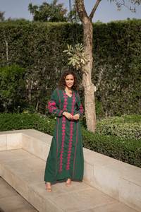 Nouveau à la mode élégant Floral robe à manches longues décontracté élégant col en v dentelle Patchwork Streetwear naturel mignon vacances bohème - Product Image 4