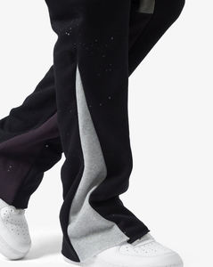 Logotipo bordado personalizado de peso medio Casual Streetwear Flare sudor lienzo Jogger pantalones 100% algodón pierna ancha pantalones lavados - Product Image 6