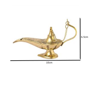 Top Sale Small <strong>Aladin</strong> Lamp Home Table Decor Crafts Sculpture Metal Gold Brass Decorative Office Sculpture Products - Product Image 3