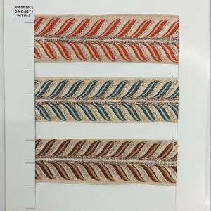 Tela de encaje bordado de hilo metálico para prendas festivas y decoraciones Tela de encaje bordado de poliéster al por mayor - Product Image 1