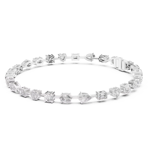 Exquisita colección de pulseras de diamantes naturales de plata blanca de lujo Premium al por mayor precio económico - Product Image 1