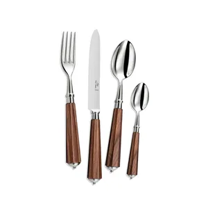 Juego de cubiertos de diseño clásico de lujo en acero inoxidable con acabado dorado, perfecto para restaurantes y mesas elegantes - Product Image 6