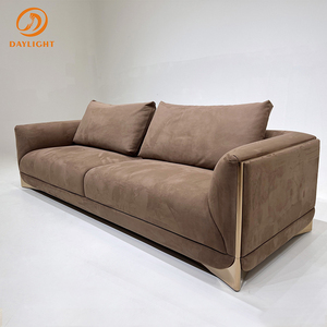 Set di <span class=keywords><strong>Divani</strong></span> di Alta Qualità Molto Confortevoli, Arredamento di Lusso Moderno in Tessuto Vellutato Blu Scuro - Product Image 1