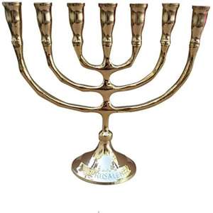 Gold High Polished 7 Arms Candle Stand Decorative <b>Brass</b> 7 Arms Menorah <b>Candlestick</b> Stand Candle Holder Wedding Events Decor - Product Image 5