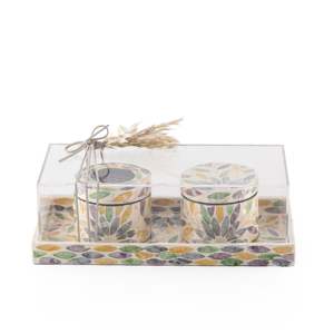 Colorful Mother of Pearl Incense Burner Set Handcrafted MOP Inlay Burner Set <b>Gift</b> from Vietnam Islamic <b>Eid</b> Decor Burner for Home - Product Image 1