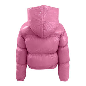 Concevez votre propre logo, vestes matelassées à capuche pour femmes, fermeture éclair, respirantes, broderies, coupe courte, rembourrage, séchage rapide. - Product Image 3