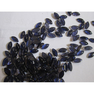 Gema Mineral de Iolita 10x5 Marquise Cab, Tanzanita Azul Suelta con Efectos de Peridoto y Granate Ovalado Cuadrado Calibrado - Product Image 1