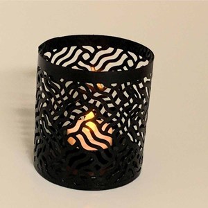 Portavelas de Metal negro de lujo al por mayor, decoración votiva única para el hogar, diseño de Mesa de la mejor calidad, nuevo estilo - Product Image 1