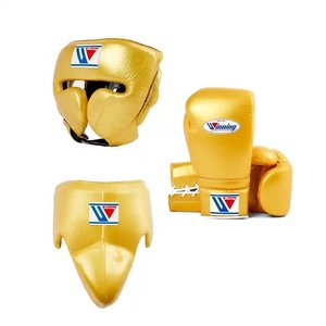 Kit de combate de boxeo profesional de alta calidad hecho a medida de alta calidad, guantes de cuero de vaca originales dorados metálicos, artes marciales ganadoras - Product Image 1