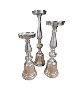 Bougeoir design corne de bois de cerf en aluminium argenté finition antique support unique fait à la main pour l'éclairage décoratif à la maison - Product Image 2