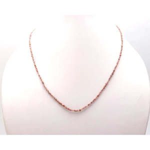 Collier de 16 pouces avec perles brutes de diamant rose clair 100% naturel de 2-3 mm - Product Image 3