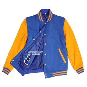 Fabricación de alta calidad bordado mangas de cuero Letterman chaquetas transpirable chaqueta de béisbol universitario para hombres - Product Image 6