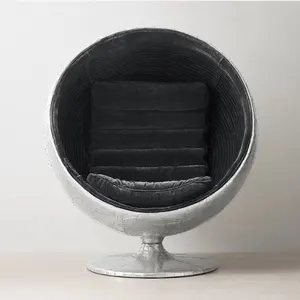 2024 Offre Spéciale chaise en aluminium vintage boule ronde chaise pivotante chaise oeuf pour salon