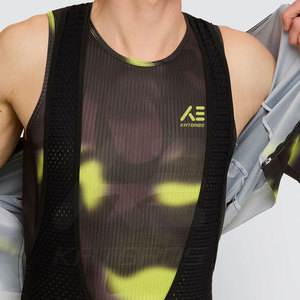 Katusha Cycling Bib Suit Black Green Camo Pattern Breathable Mesh Design <b>Men's</b> Bike Wear - Product Image 5