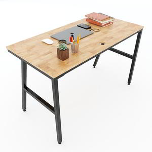 Minimalist 120x60x75cm <b>Computer</b> <b>Desk</b> with Trapez 2 Iron Legs & Built-in Bookshelf Assembled Required SPD68145 - Product Image 1