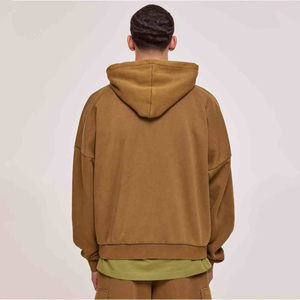 Ropa de calle personalizada para hombre, chándal de algodón con hombros caídos de gran tamaño, 100% de tela polar, conjunto de pantalones de chándal con capucha sólida, ropa estampada - Product Image 5