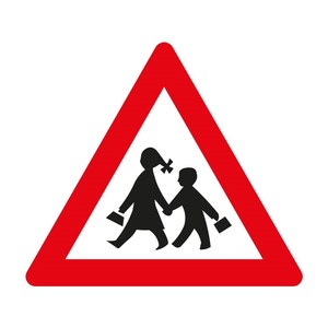 Panneau de signalisation routière réfléchissant en aluminium T-12 pour passage scolaire, panneau de sécurité routière pliable pour utilisation sur route - Product Image 1