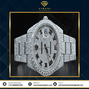 Montre de luxe de qualité supérieure bijoux montre Hip Hop automatique Iced Out VVS clarté Moissanite diamant clouté pour hommes - Product Image 2