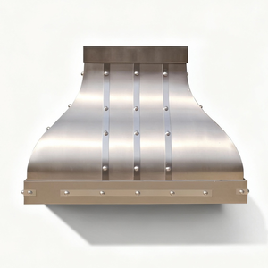 Cappa aspirante da incasso a parete in acciaio inox 304, spessore elevato, superficie spazzolata, personalizzabile, per uso architettonico - Product Image 1