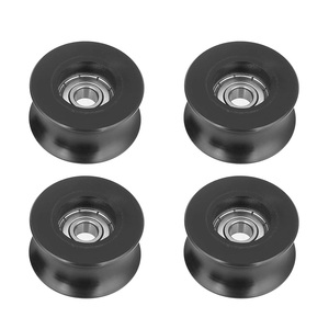 Rueda de polea de nailon de plástico negro de acero de alta velocidad para puerta corredera y ventana con rodamiento - Product Image 4