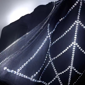 Wholesale <b>Women</b> Zipper Rhinestones <b>Hoodies</b> Fully Customized Latest Winter Fashion Rhinestones <b>Hoodies</b> - Product Image 6