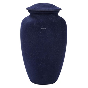 Urnes funéraires classiques pour adultes en marbre bleu mat, faites à la main, pour cendres funéraires, urnes métalliques pour cendres funéraires, couleur personnalisée - Product Image 1