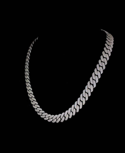 Cadena Cubana de Miami de Plata de Ley 925 con Incrustaciones de Circonitas, Corte Baguette, Chapado en Oro Rosa Sólido Personalizado, Moissanita VVS, Estilo Hip Hop para Raperos - Product Image 1