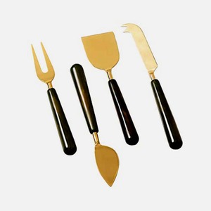 Wholesale Stainless steel gold plated serving spoon set with Long Sharp end design <b>thin</b> handle modern spoons set - Product Image 5