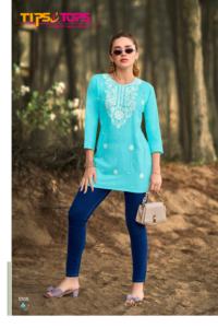 Haut de travail brodé de fil de coton à la mode pour femmes dernier indien pakistanais inspiré vêtements de bureau taille régulière matériel de rayonne - Product Image 3