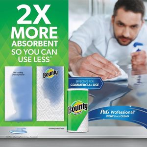 กระดาษเช็ดมือแบบม้วน Bounty Quick-Size สีขาว 8 ม้วนใหญ่เท่าม้วนธรรมดา 27 ม้วน - Product Image 6