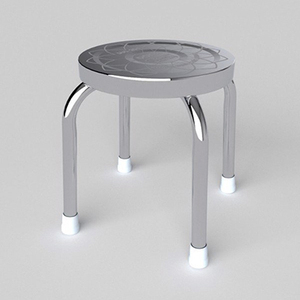 Taburete Redondo de Acero Inoxidable para Muebles de Cocina - Product Image 1