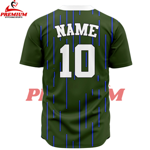 Premium Unisex botón completo personalizado béisbol Jersey transpirable de secado rápido equipo uniforme juego entrenamiento desgaste elegante camiseta de Softbol - Product Image 2