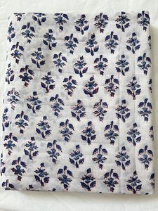 Tela de algodón orgánico hecha a mano, tela de patio para correr ligera con estampado de bloques indios para manualidades de niños - Product Image 5