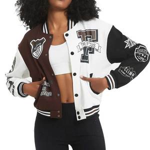 Veste universitaire pour femmes en gros manteau letterman de baseball avec logo personnalisé veste de mode surdimensionnée de style universitaire pour streetwear - Product Image 3