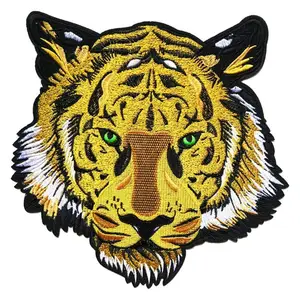 Écussons brodés en PVC thermocollants personnalisés Tigre Lion Loup avec formes d'étoiles et de fleurs, fabriqués à la main par TEPRA SPORTS - Product Image 1