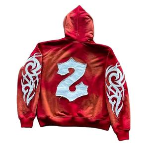 Sweat à capuche pour homme avec impression en relief, streetwear, respirant, décontracté, personnalisable, OEM, grande taille 6XL - Product Image 1